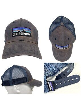 Patagonia Distressed Fade Mesh Trucker Snapback Dad Cap Hat Fishing Outdoors